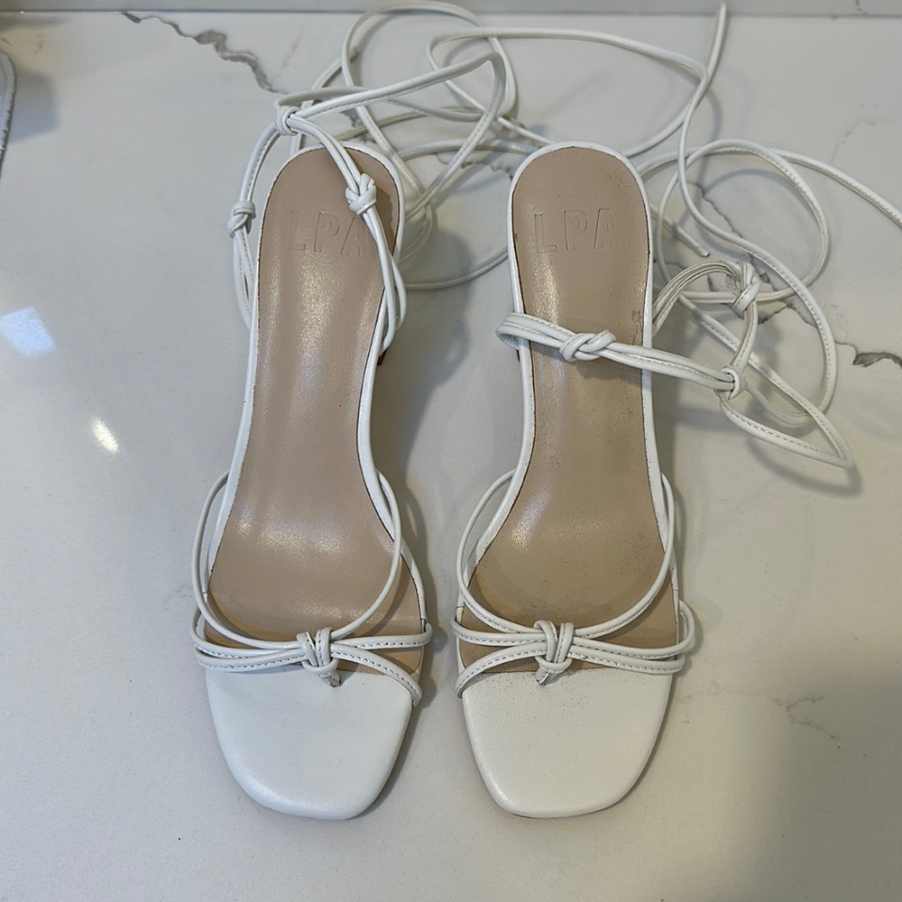 LPA Nicolo White Strappy Sandals